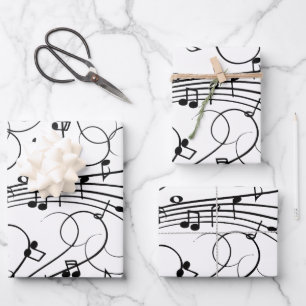 Extravagante Musiknoten Geschenkpapier Set