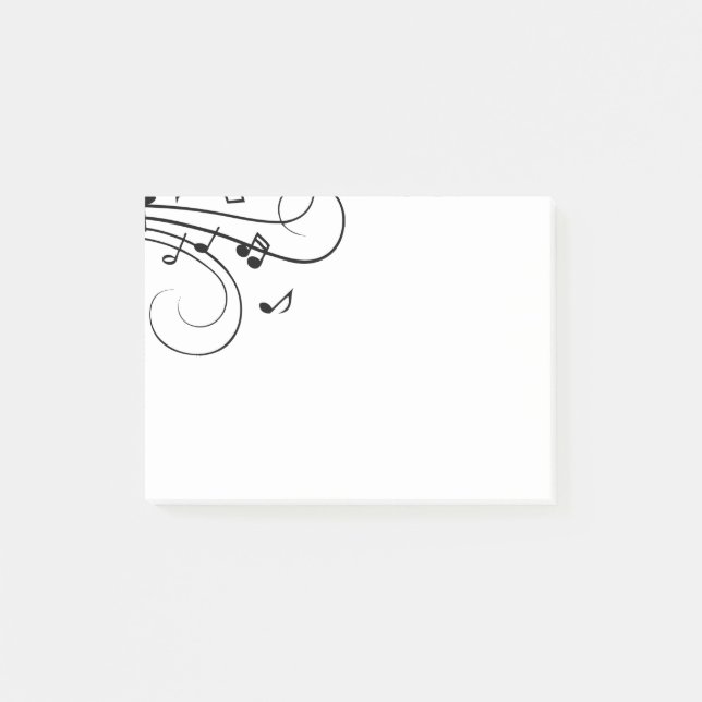 Extravagante Musiknoten Post-it Klebezettel (Vorderseite)