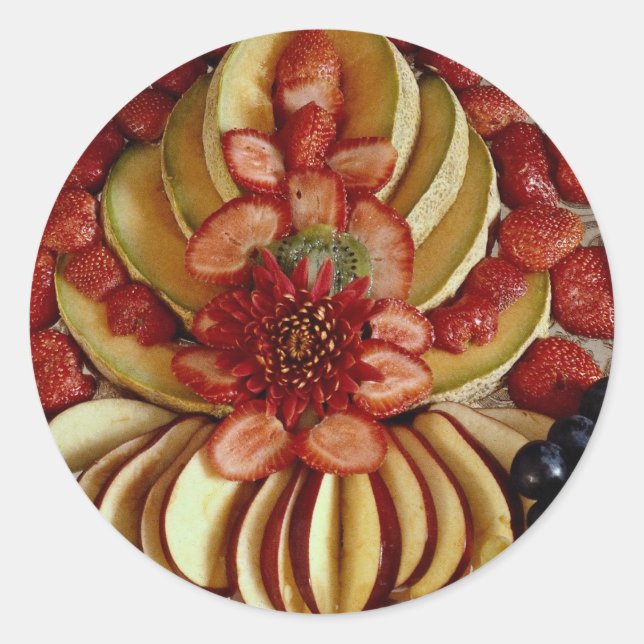 Extravagante Obstschale Runder Aufkleber (Vorderseite)