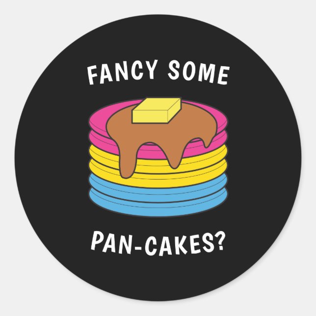 Extravagante Pan-cakes Funny LGBTQ Pansexual Pride Runder Aufkleber (Vorderseite)