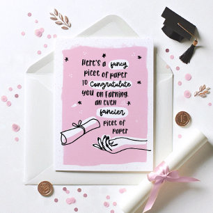 Extravagante Papierfunny Abschluss-Karte Karte