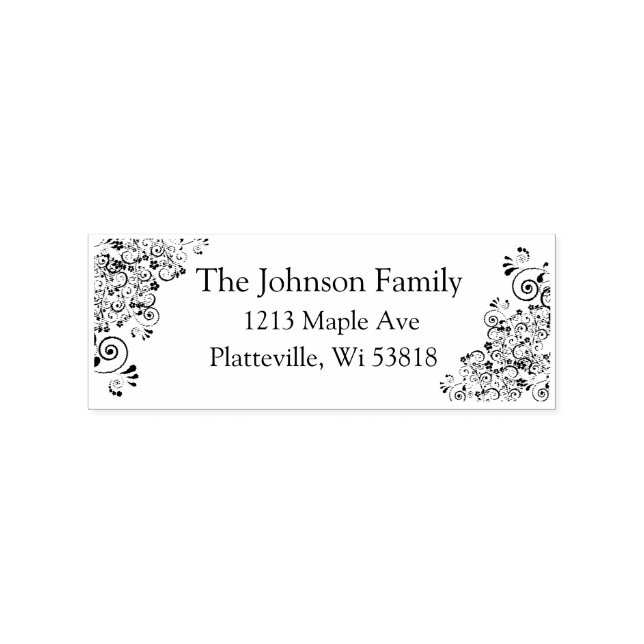 Extravagante Personalisierte Familienadresse Gummistempel (Prägung)