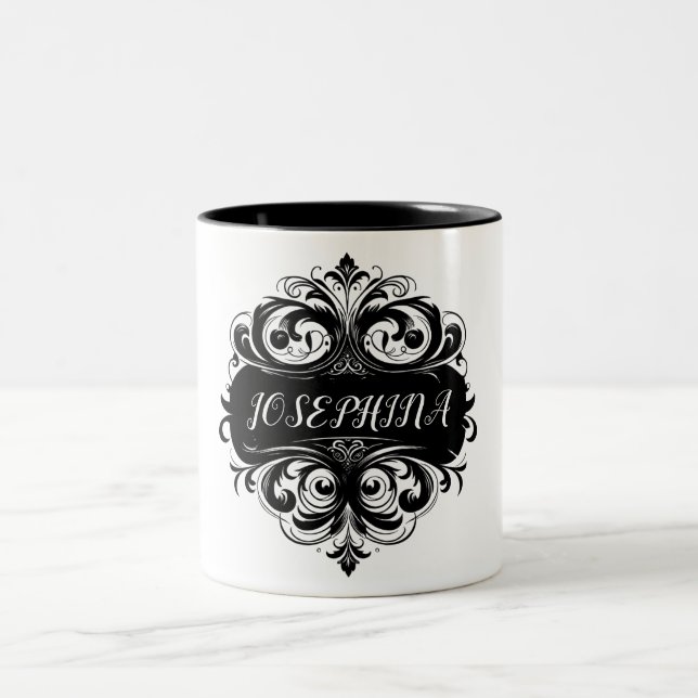 Extravagante personalisierte Umarmung Zweifarbige Tasse (Mittel)