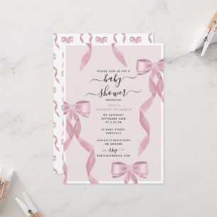 Extravagante Pink Bow Thema Girly Baby Dusche Einladung
