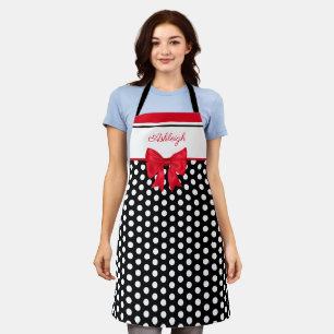 Extravagante Polka Dots, Red Bow Schürze