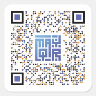 Extravagante QR-Code-Aufkleber Quadratischer Aufkleber