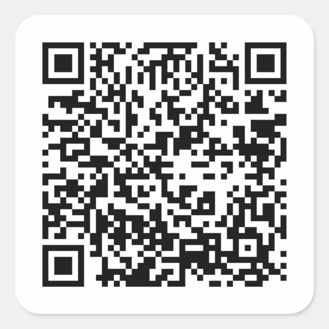 Extravagante QR-Code-Aufkleber Quadratischer Aufkleber (Vorderseite)