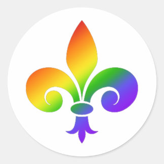 Extravagante Rainbow-Lilie Runder Aufkleber