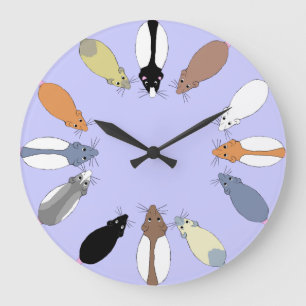 extravagante Rattenvielzahluhr Große Wanduhr