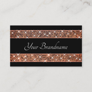 Extravagante Rose Gold Glitzer Spark Sterne auf Sc Visitenkarte
