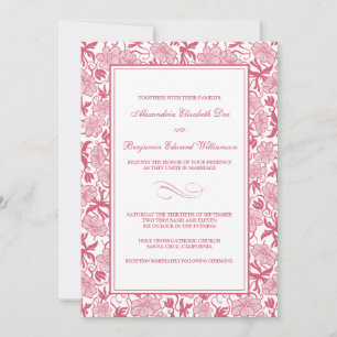 Extravagante Rose Hochzeitsreise Einladung
