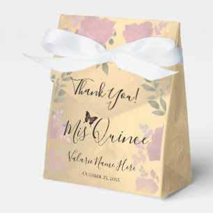 Extravagante Rose Quinceanera Gold Geschenkschachtel