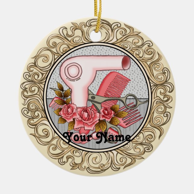 Extravagante Rose Schönheitssalon Keramik Ornament (Vorne)