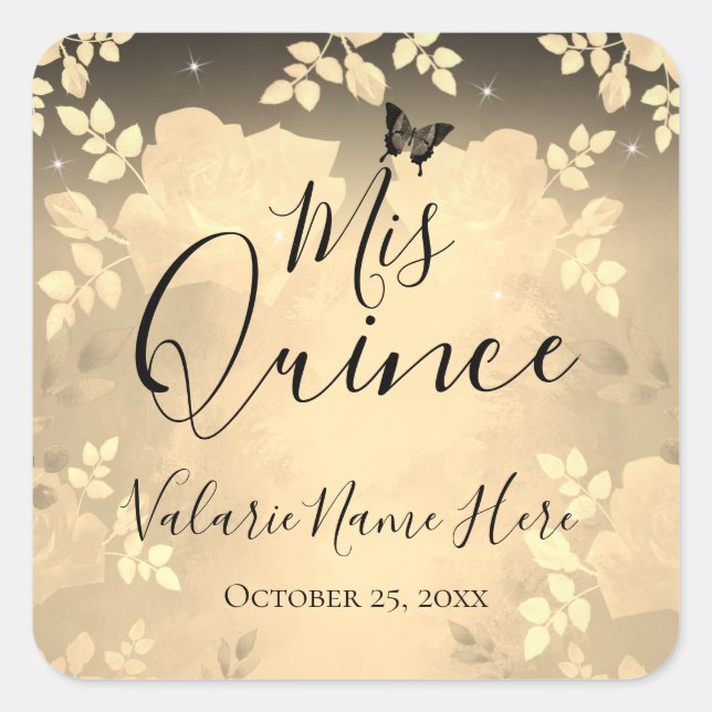 Extravagante Rose Sticker für Quinceanera (Vorderseite)