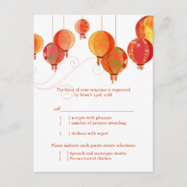 Extravagante Rot-Papier-Laternen Hochzeitsessen UA Einladungspostkarte