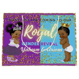Extravagante Royal African Gender Reveal Lila & bl Große Geschenktüte