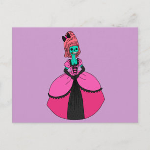 Extravagante Schädeldame Postkarte