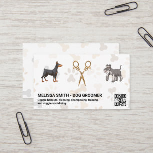 Extravagante Schere Hunde QR-Code Visitenkarte