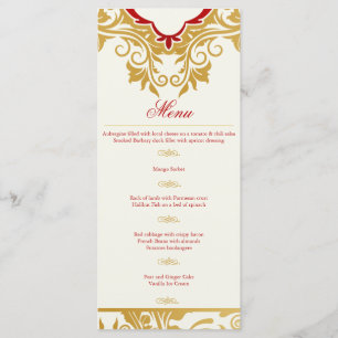 Extravagante Schnörkel Golden Indian Arabic Menu Menükarte