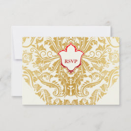 Extravagante Schnörkel Golden Indian Arabic RSVP Karte