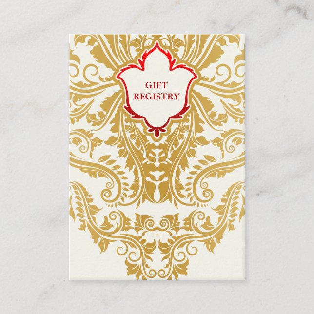 Extravagante Schnörkel Goldene Hochzeitskarte Begleitkarte (Vorderseite)