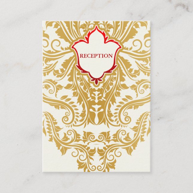 Extravagante Schnörkel Goldene Hochzeitskarten Begleitkarte (Vorderseite)