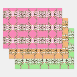 Extravagante Schubladenpapiere oder Blatt-Geschenk Geschenkpapier Set