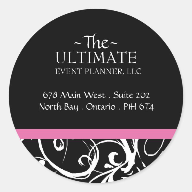 Extravagante Schwarz-Weiß-Aufkleber - CO Runder Aufkleber (Vorderseite)