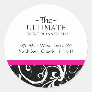 Extravagante Schwarz-Weiß-Aufkleber Runder Aufkleber