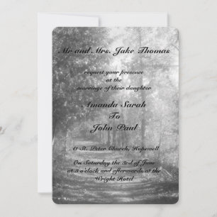 Extravagante Schwarz-Weiß-Hochzeit Einladung