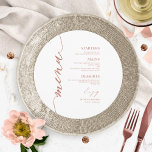 Extravagante Script Round Wedding Menu Card für Pl Menükarte<br><div class="desc">Eine schicke Kalligraphy Wedding Menu Card. I do offer a free customisation service,  if you have any anfragen or special requests,  please feel free to contact me.</div>
