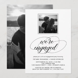 Extravagante Skriptbindungspartei für Schwarz und Einladung