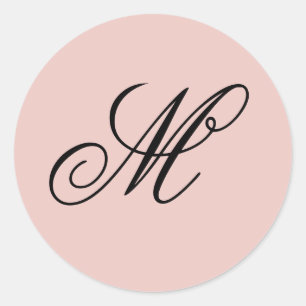 Extravagante Skriptkalligrafie Blush und Schwarze  Runder Aufkleber