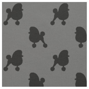 Extravagante Spielzeug-Poodle-Silhouetten Muster H Stoff