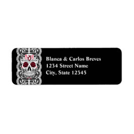 Extravagante Spitzen-Zucker-Schädel-Rücksendeadres