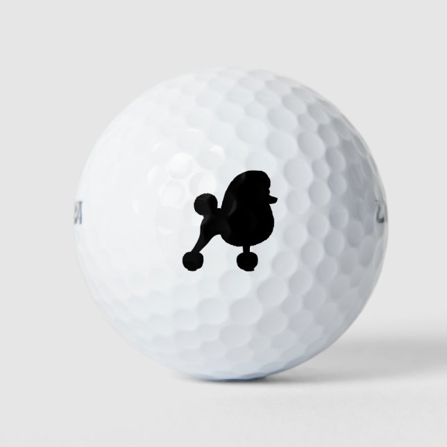 Extravagante Standard-Poodle-Silhouette Golfball (Vorderseite)