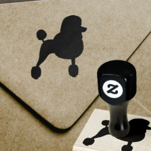 Extravagante Standardpudel-Silhouette Gummistempel