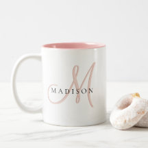 Extravagante Stilftige Blush Pink-Schattenmonogram