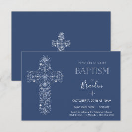 Extravagante Taufe von Jungen Einladung mit Kreuz