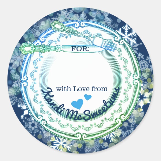 Extravagante Tellergeräte Weihnachten aus der Küch Runder Aufkleber (Vorderseite)