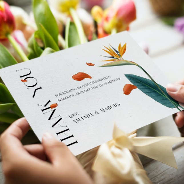 Extravagante Tropische Blume Hochzeit - Danke Kart (Von Creator hochgeladen)