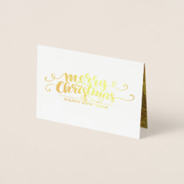 Extravagante Typografie - Weihnachtsgolden Folienkarte