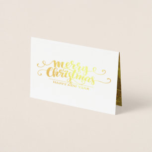 Extravagante Typografie - Weihnachtsgolden Folienkarte