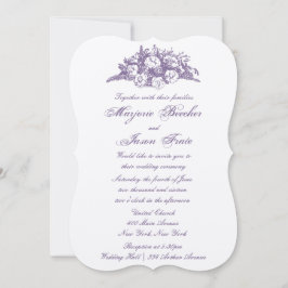 Extravagante Vintage Blume Einladung Hochzeit Lila