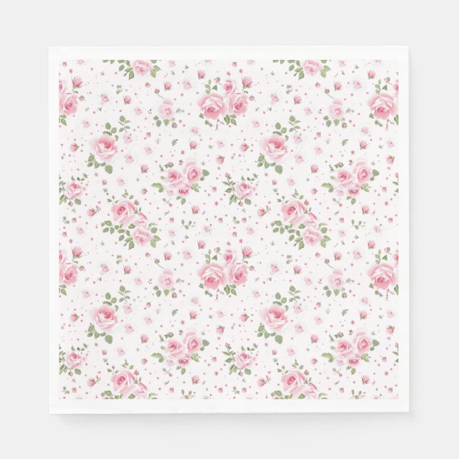 Extravagante Vintage Floral Napkins Serviette (Vorderseite)