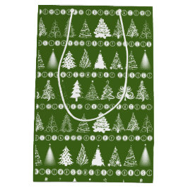 Extravagante Weihnachtsbaum Grüne Geschenktasche Mittlere Geschenktüte