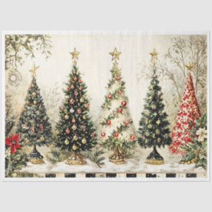 Extravagante Weihnachtsbäume Seidenpapier
