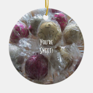 Extravagante Weihnachtscreme Keramik Ornament