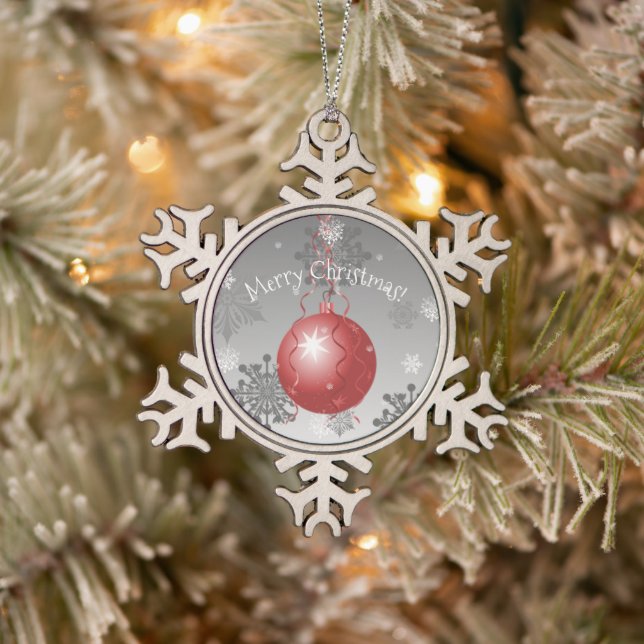 Extravagante Weihnachtsschmuck Schneeflocken Zinn-Ornament (Baum)