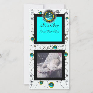 EXTRAVAGANTE WIRBEL BABY BOY MONOGRAM, Aquamarine  Ankündigung